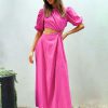 Vestidos calados rosa para mujer