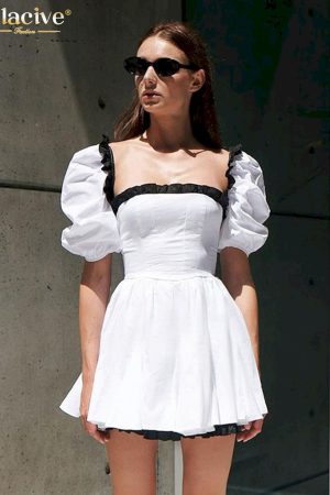 Vestidos cortos blanco de verano para mujer