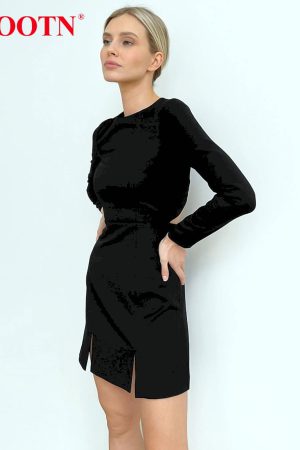 Vestidos cortos de manga larga para mujer