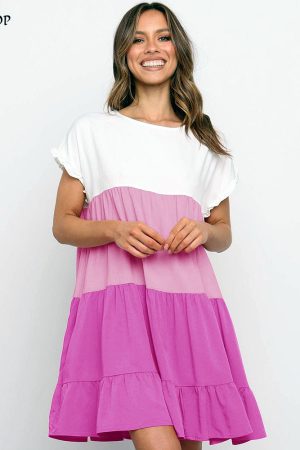 Vestidos de mujer suelto informal manga corta para mujer