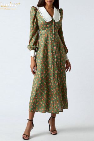 Vestidos de oficina con estampado de moda para mujer