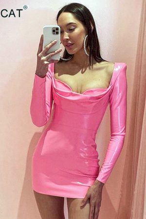 Vestidos de piel sintética para mujer