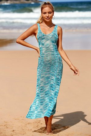 Vestidos de playa largos con abertura lateral para mujer