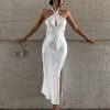 Vestidos de satén blanco para mujer