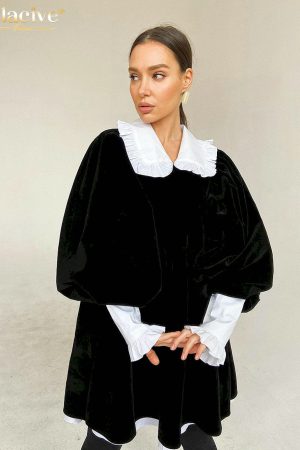 Vestidos de terciopelo negro para mujer