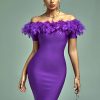 Vestidos de vendaje con borla para mujer