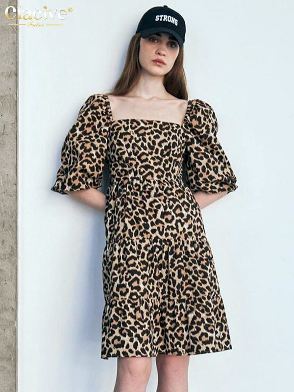 Vestidos de verano con estampado de leopardo para mujer