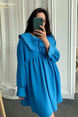 Vestidos holgados azules para mujer