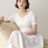Vestidos largos con cuello de corazón de melocotón para mujer