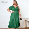 Vestidos largos con escote triangular para mujer