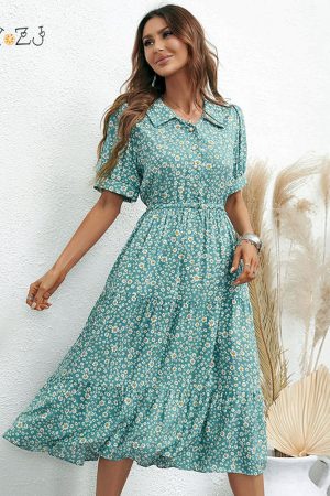 Vestidos largos con estampado floral urbano para mujer