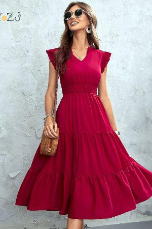 Vestidos largos de color sólido para mujer