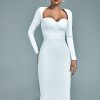 Vestidos midi blanco ajustado para mujer