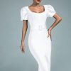 Vestidos midi blanco para mujer