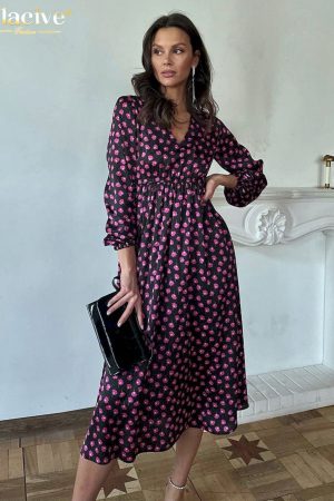 Vestidos midi holgado de oficina para mujer