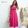 Vestidos midi plisado para mujer