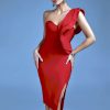 Vestidos midi rojo para mujer