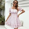 Vestidos rosa de manga corta para mujer