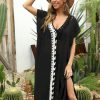 Vestidos suelto con escote en v profundo